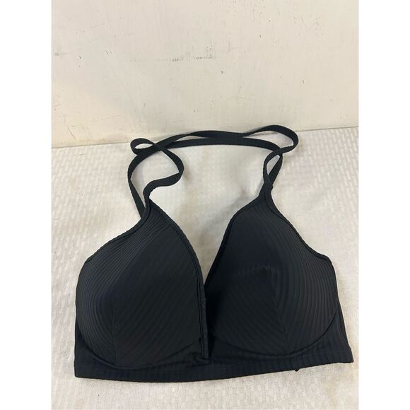 Shade N shore 36DD ribbed black swim racerback top - Picture 2 of 8